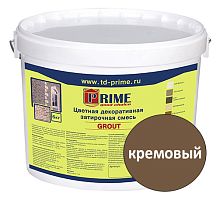 Цветная декоративная затирка Prime Grout, кремовая, 6 кг ведро